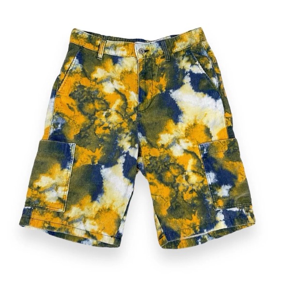 Topman Other - Topman Shorts Mens Size 28 Multicolor Watercolor Corduroy Bermuda Cargo NWOT